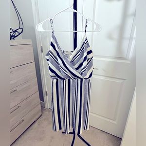 Stripped short navy and white beach dress